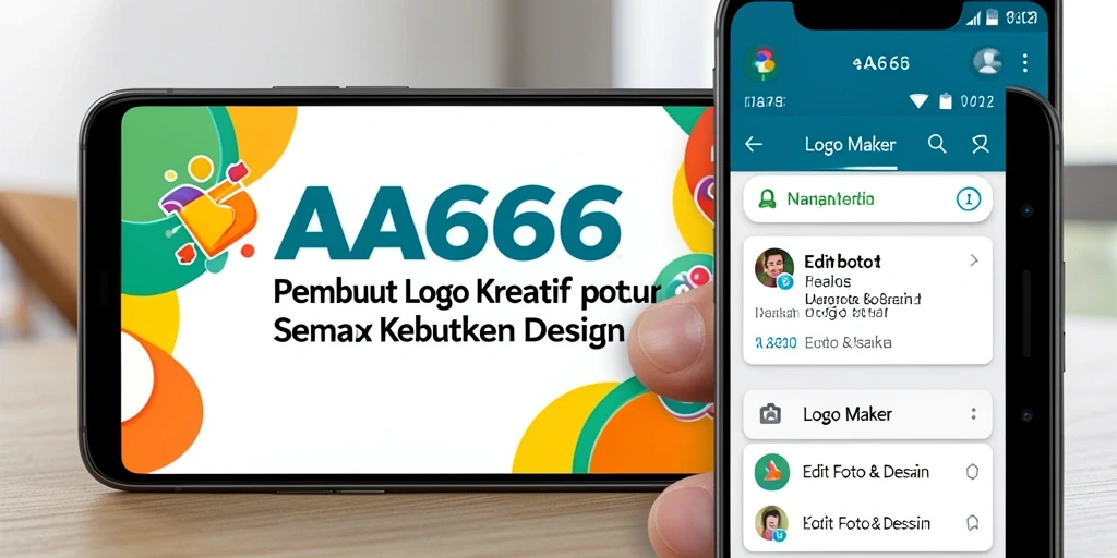 Tampilan utama AA666 dengan berbagai alat pembuat logo.