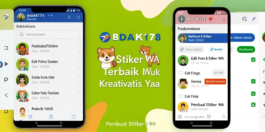 Antarmuka pengguna BADAK178 dengan berbagai fitur Pembuat Stiker WA.