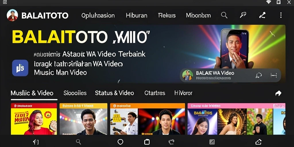Antarmuka BALAITOTO yang menarik dan fungsional untuk aplikasi Status WA Video.