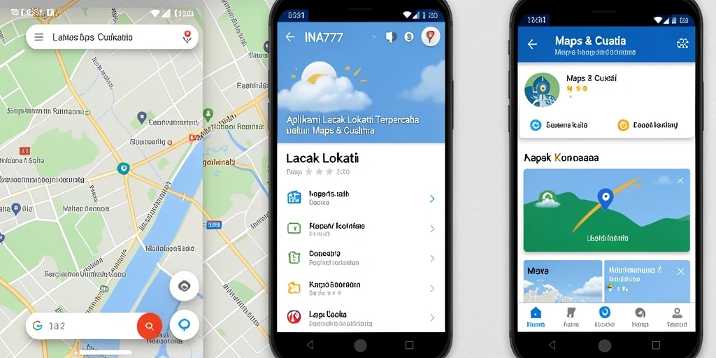 Antarmuka aplikasi INA777 yang menampilkan pelacakan lokasi secara real-time.