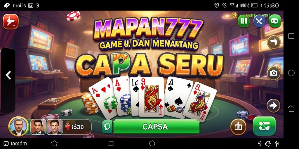 Tampilan antarmuka modern dan menarik dari game Capsa MAPAN777.