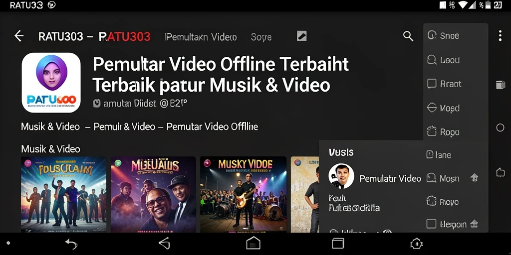 Tampilan antarmuka aplikasi RATU303 yang user-friendly dan modern.