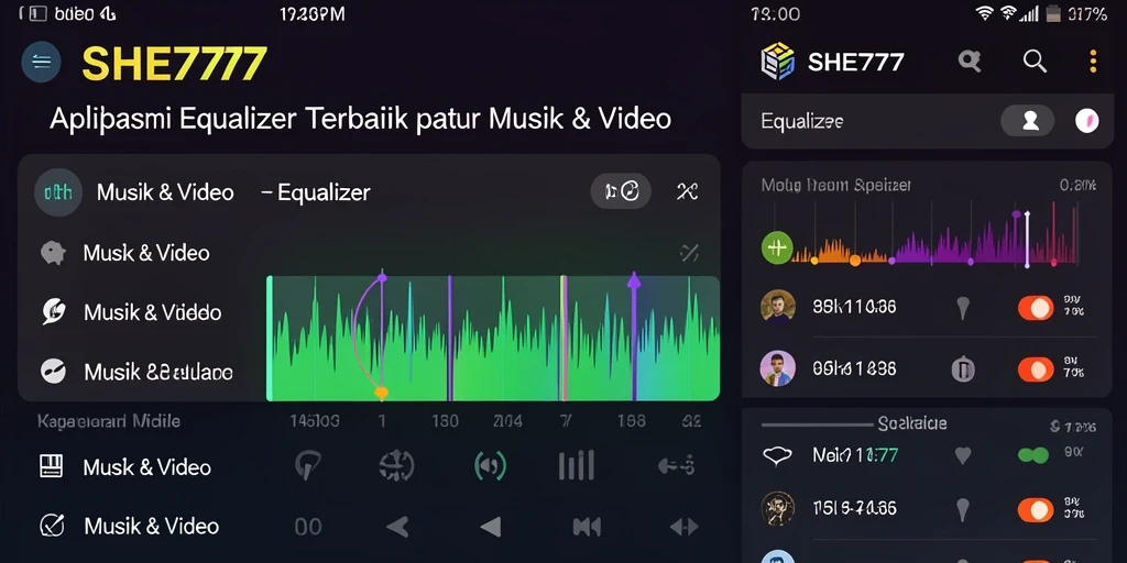 Tampilan antarmuka dan fungsi Equalizer aplikasi SHE777.