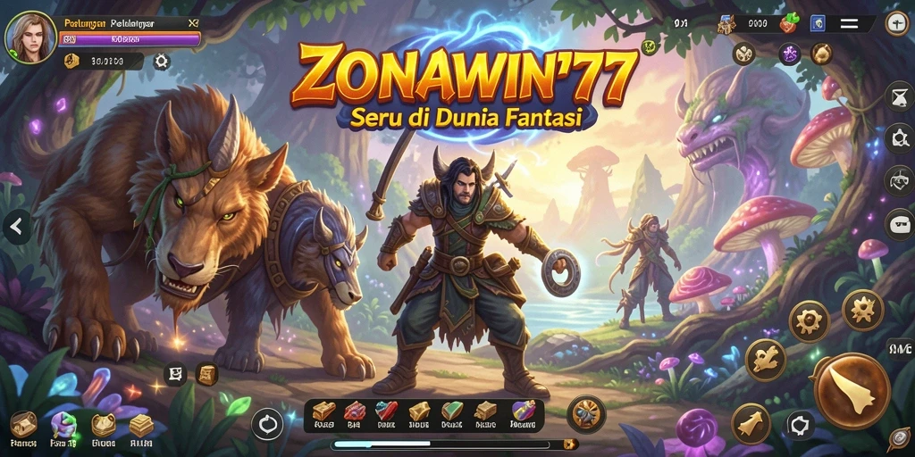 Tampilan antarmuka game ZONAWIN777 yang memukau dan penuh warna.